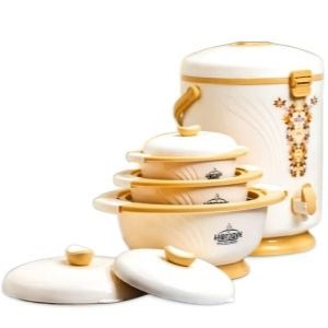 Bright Gift Zone 4 in 1, 3 piece food warmer set, 1 family size 14 liter cooler
